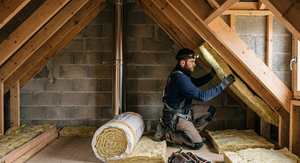Travaux d'isolation sous toiture